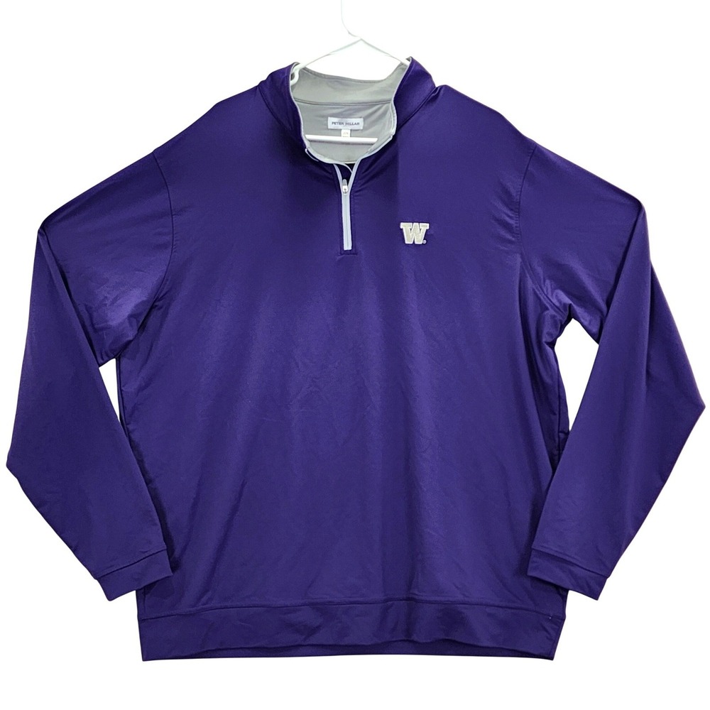 Peter Millar University of‎ Washington Pullover Mens XXL Purple Huskies Golf Zip